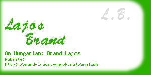 lajos brand business card